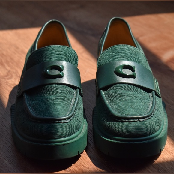COACH Leah Loafer Signature Canvas Loafer - ‘Dark Pine’ - Picture 7 of 7
